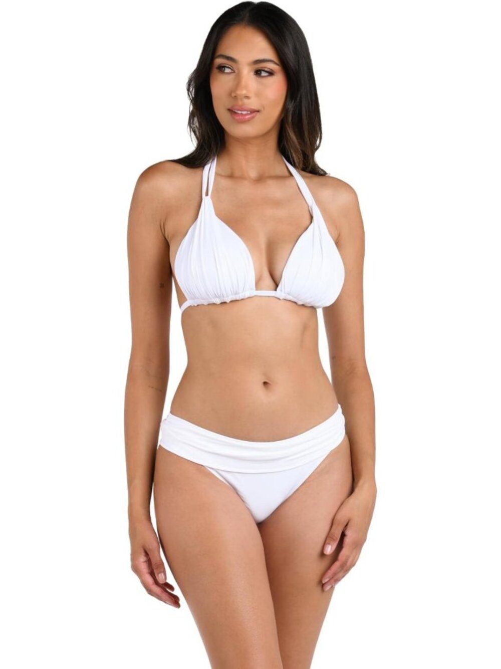 Rouched Halter Bikini Swimsuit Top - Stylish Beachwear for Summer Fun